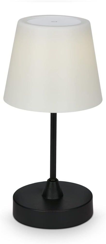 BRILONER Leuchten - LED Außen-Tischlampe Akku, Dimmbar, LED Tischleuchte Kabellos, Dekolampe, Touchfunktion, IP44, 4000K Neutralweiß, Schwarz-Weiß, 300x145 mm (HxD), 7032-415 Bild 1