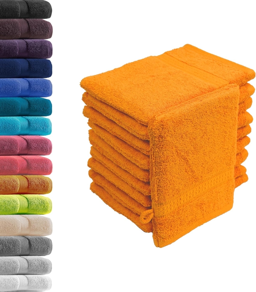 10er Set Waschhandschuhe Waschlappen Terra 16x21 cm | 100% Baumwolle Frottier | Oeko-TEX® Standard 100 | Premium Qualität 500 g/m² Bild 1