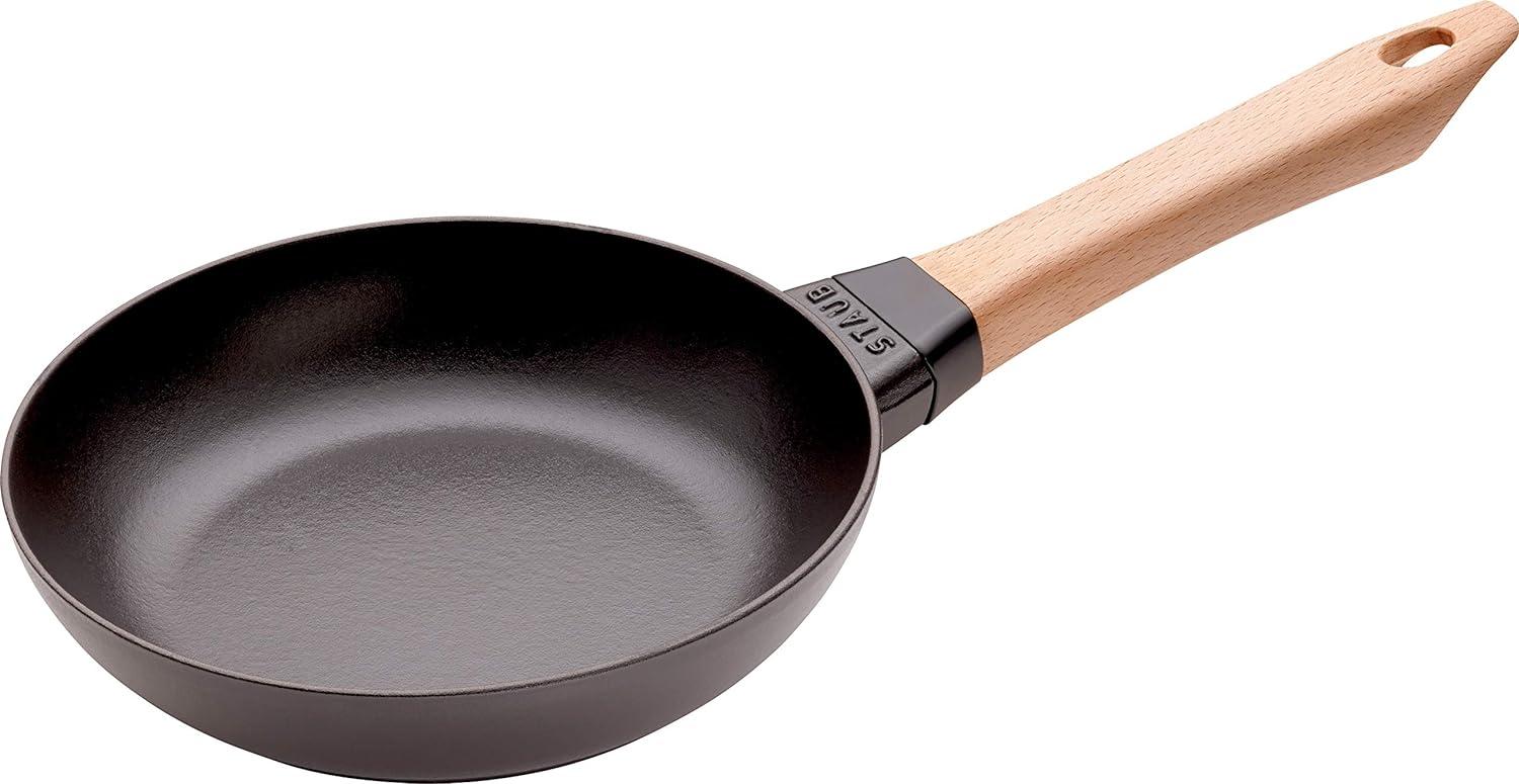 Staub Pans Bratpfanne mit Holzgriff 20 cm, Gusseisen, Schwarz Bild 1