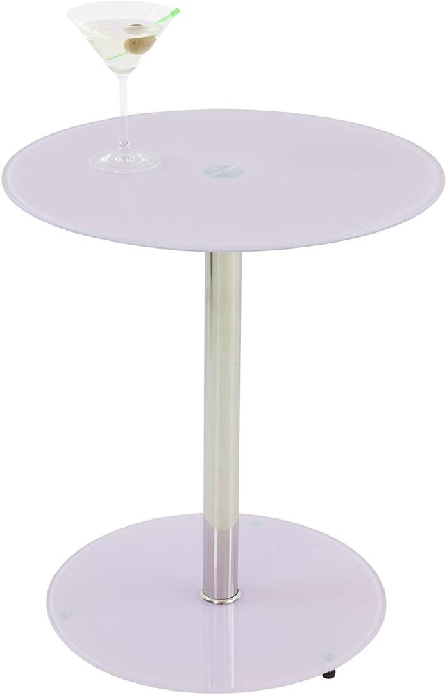 Albatros Glastisch SUNSET, Beistelltisch rund, Höhe 50cm, Cocktailtisch/Couchtisch Rosa Bild 1