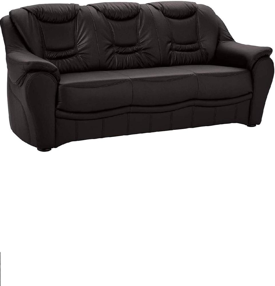 Cavadore 3-Sitzer Bansa mit Federkern / Polstercouch in Leder / 198 x 94 x 95 / Echtleder Braun Bild 1