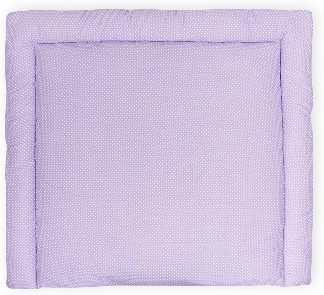 KraftKids Wickelauflage in weiße Punkte auf Lila, Wickelunterlage 78x78 cm (BxT), Wickelkissen Bild 1