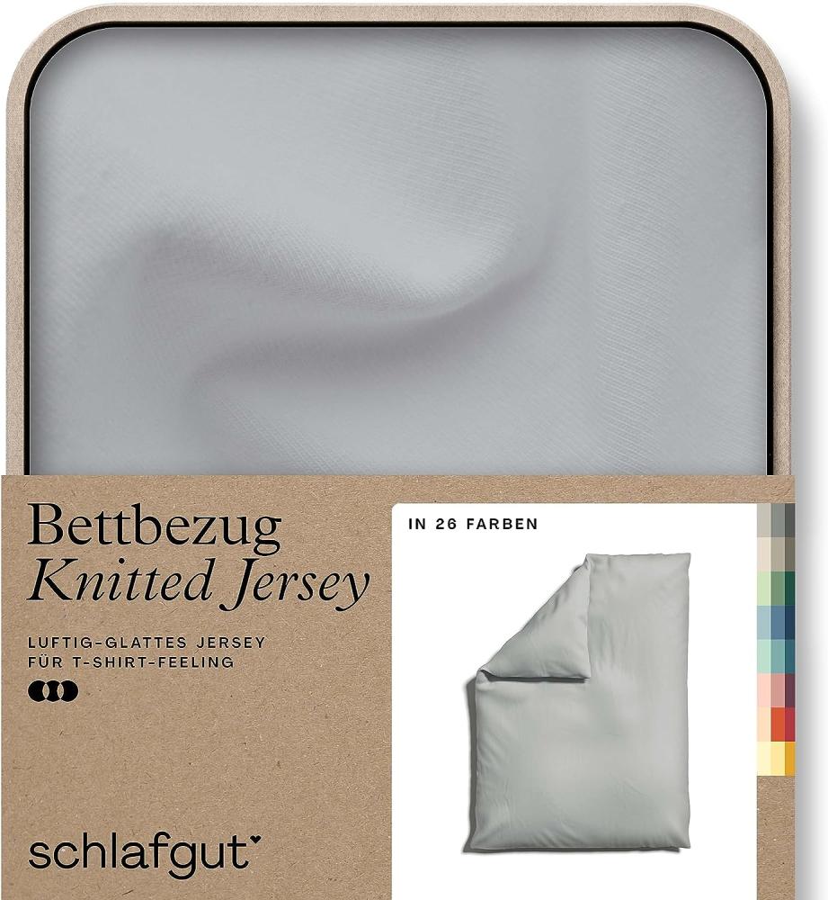 Bettbezug Knitted Jersey uni, aus Bio-Baumwolle mit Elasthan, Reißverschluss, Schlafgut (1 St), bügelfrei, Mix & Match Bettwäsche: passender Kissenbezug erhältlich Bild 1