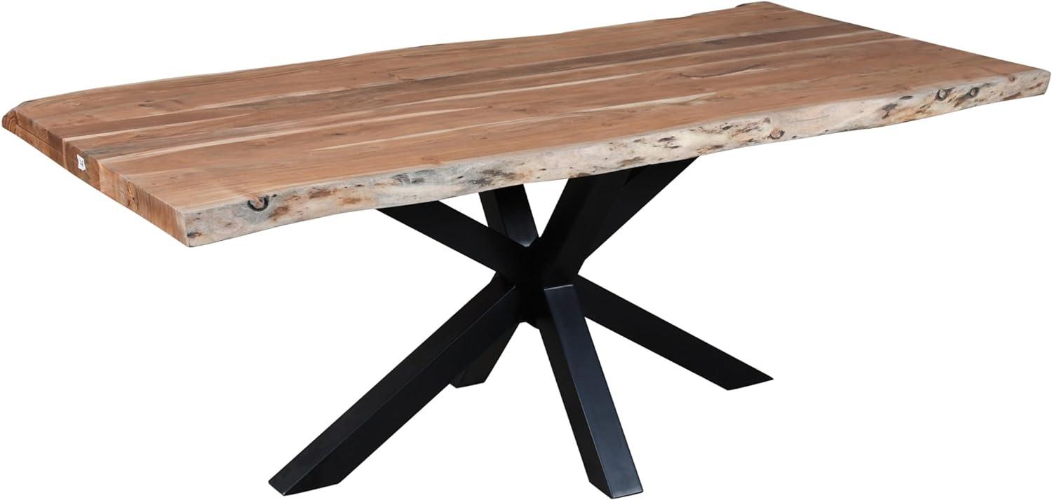Baumkantentisch >Forrest< in Akazie / schwarz - 200 x 76 x 100 (BxHxT) Bild 1