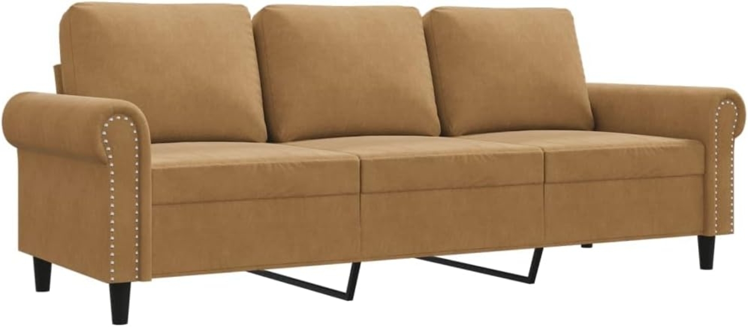 vidaXL 3-Sitzer-Sofa Braun 180 cm Samt Bild 1