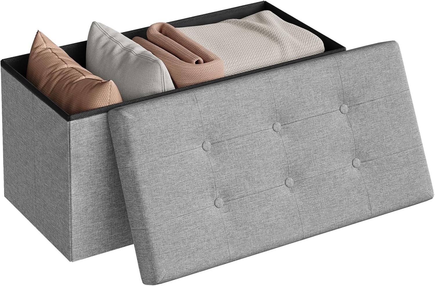 Sitzhocker -Fußhocker- mit Stauraum Modell Qulina hellgrau Bild 1