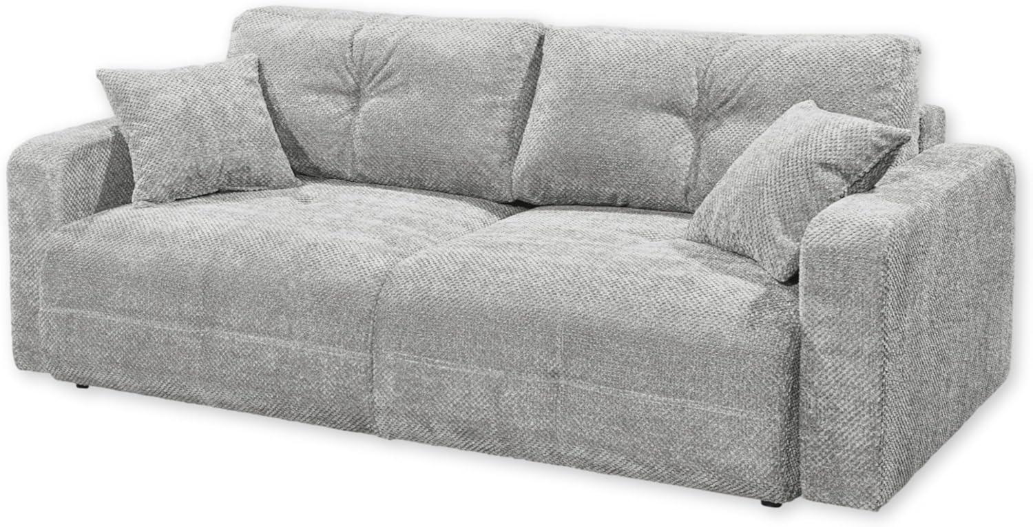 BULLET Bequemes Schlafsofa mit Bettkasten, Stoffbezug Silber - Klappbares Sofa mit Schlaffunktion - 235 x 88 x 120 cm (B/H/T) Bild 1