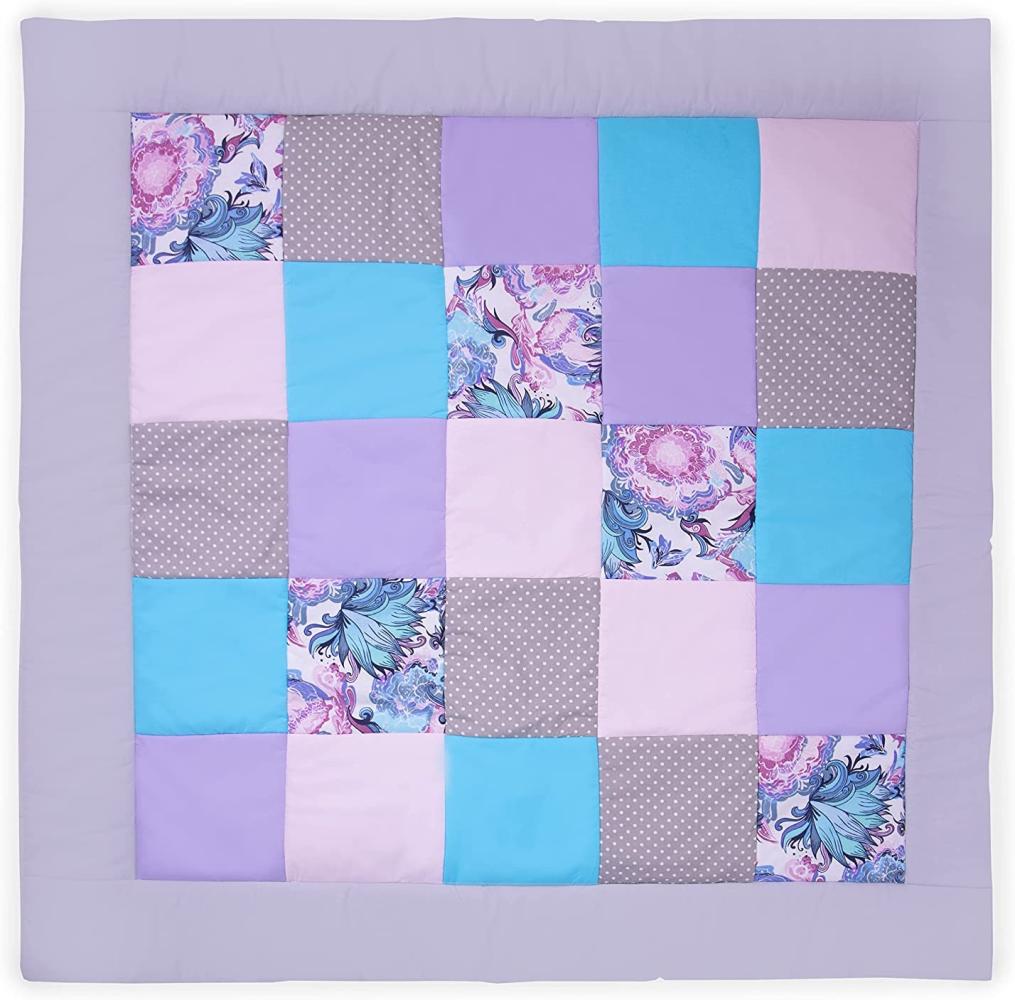 Amilian Krabbeldecke; Patchworkdecke; Krabbelmatte; Spieldecke; Laufgittereinlage; Matte; Decke; Kuscheldecke; Spielmatte als Geschenk für Baby, Kinder; Erstausstattung; Patchwork: M126 (125x125 cm) Bild 1