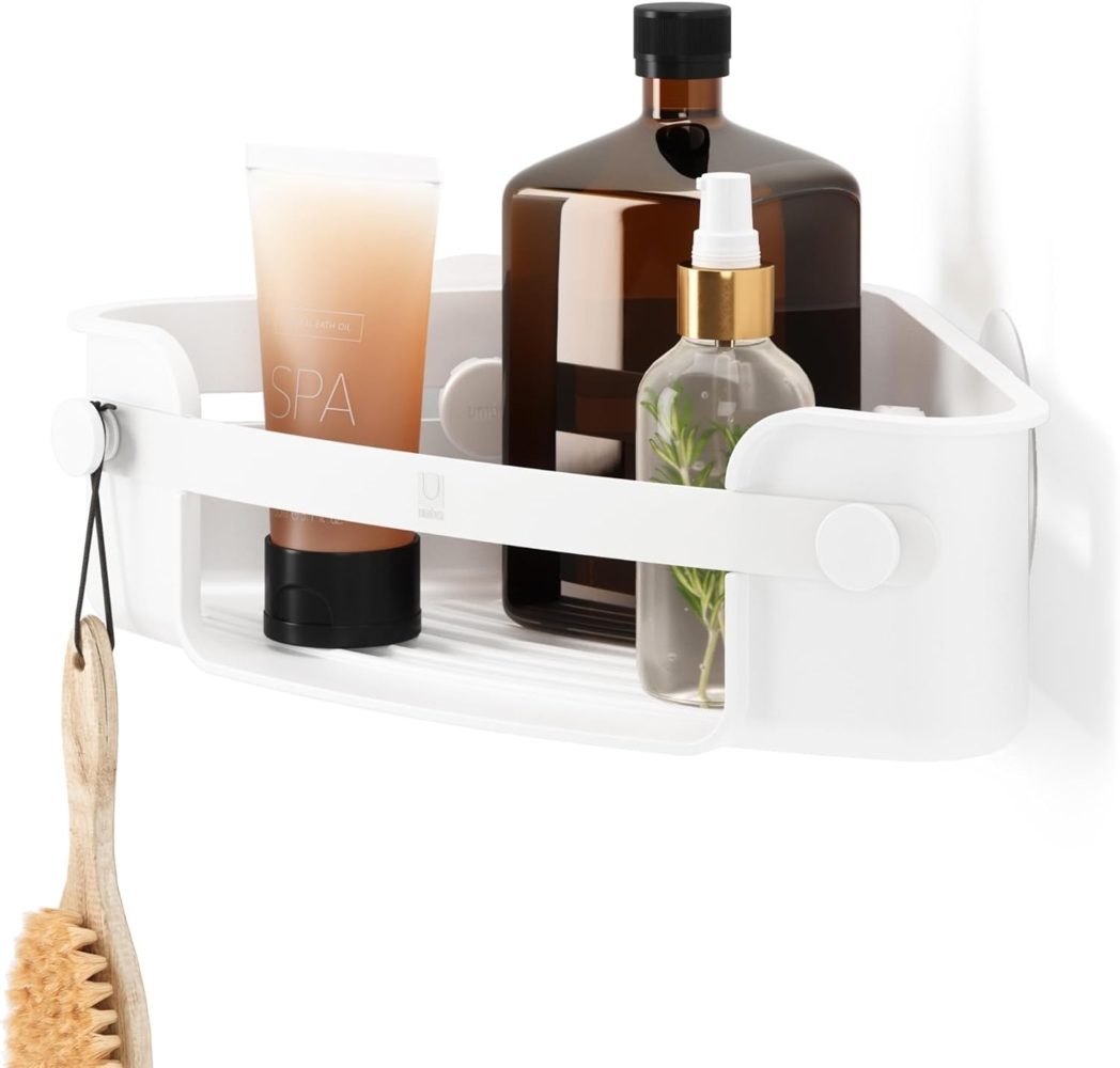 Umbra Eckduschablage Flex zum Kleben, Duschregal, Kunststoff (85% recyceltes ABS), Weiß, 32. 5x19 cm, 1021299-660 Bild 1