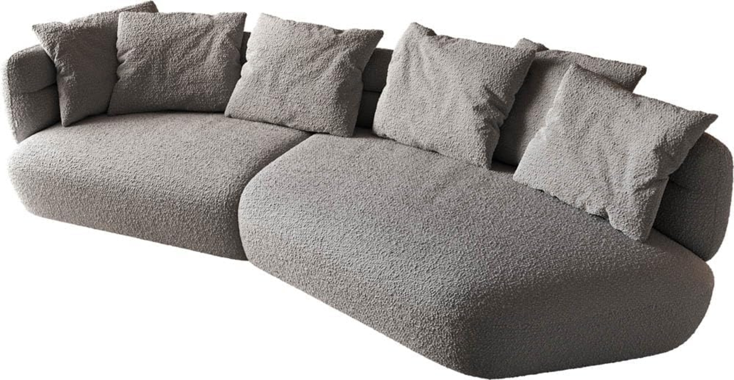 Sofa Roya 320x140 cm Bouclé Silbergrau Bild 1