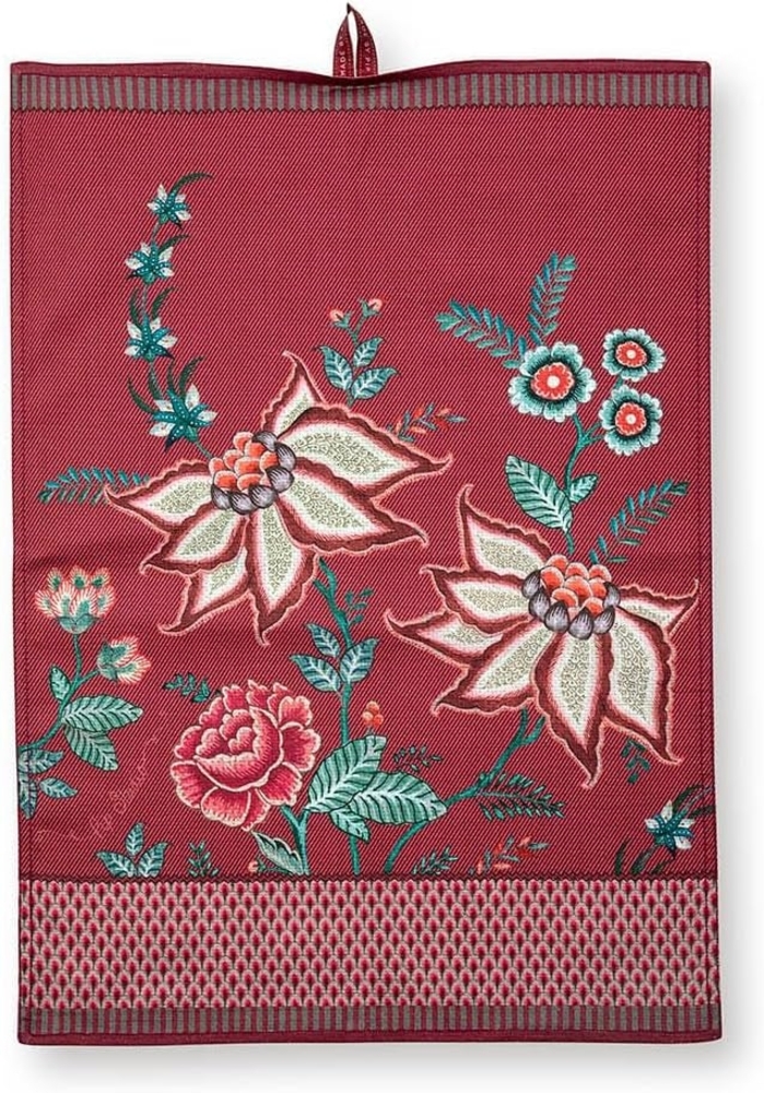 PiP Studio Geschirrtuch Flower Festival Geschirrtuch dark pink 50 x 70 cm Bild 1