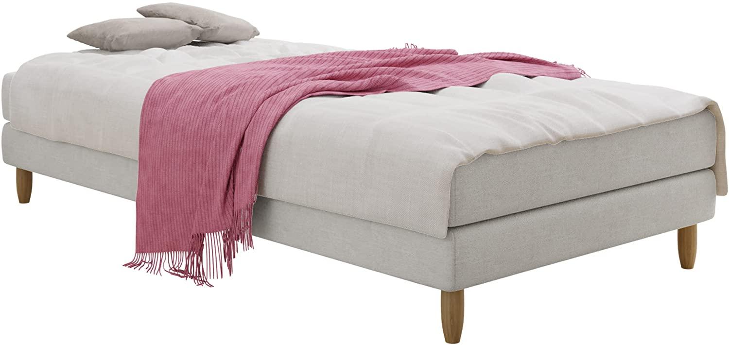 Mirjan24 Boxspringbett Moliss , Hellgrau, 90x200 cm Bild 1