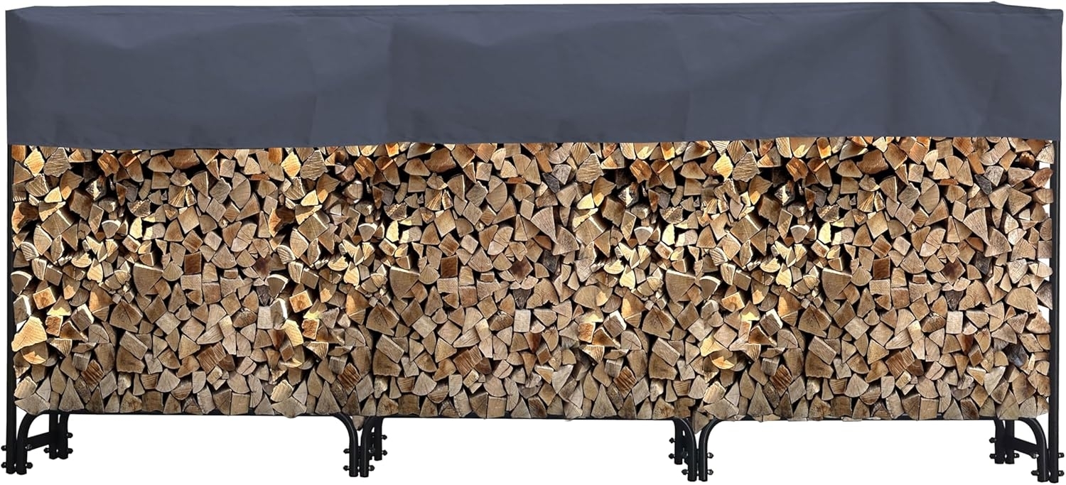 Quick Star Kaminholzregal Kaminholzregal 272 x 25 x 95 cm mit Hülle, BxTxH:272x25x95 cm, (1x Kaminholzregal und 1x Schutzhülle), Einzelelement (94cm), 2er (183cm) oder 3er Element 272cm Bild 1