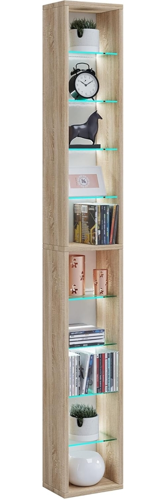 VCM Wandregal Rasato 918208 Sonoma-Eiche H. 152 x B. 21 x T. 14 cm Bild 1