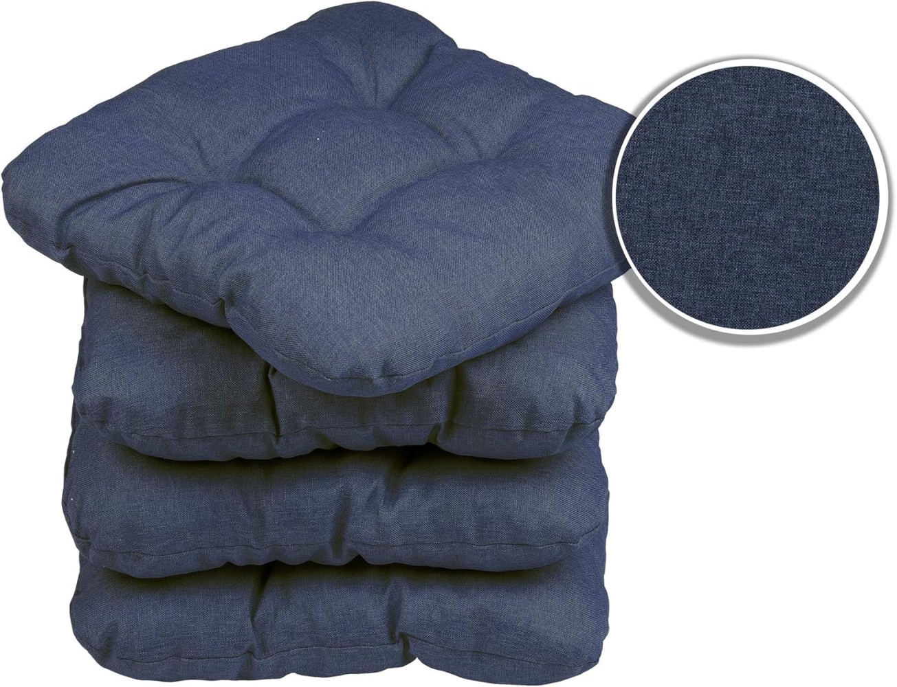 sunnypillow Stuhlkissen 4er Set Stuhlkissen 45x45 cm Bequeme 8cm, Polsterauflage Auflage für Stühle / Bänke Bild 1