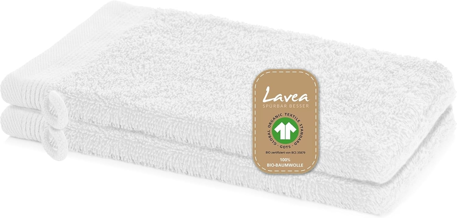 Lavea Waschhandschuh Bali, 16x22cm aus 100% Bio-Baumwolle, einzigartig weiche Waschhandschuhe mit Aufhänger (Set, 2-St), hochwertige und nachhaltige Premium Waschlappen - schonende Reinigung Bild 1