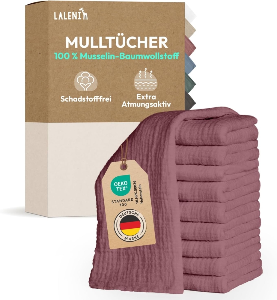 Laleni Spucktuch Spucktücher Baby aus Reiner Baumwolle in 70x70, (30-tlg), OEKO-TEX Zertifizierte Mulltücher Bild 1
