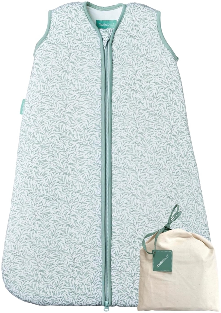 molis&co - Baby Schlafsack ärmellos - Ideal für Frühling und Herbst - Babyschlafsack 1 tog ohne Ärmel - Leicht gepolstert - 100% Baumwolle (Oeko-TEX 100), Premium Qualität - INES II (70 cm) Bild 1