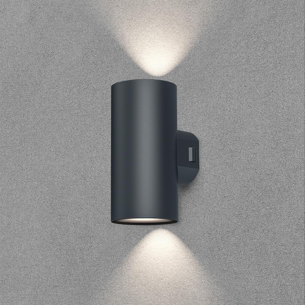 LED Wandleuchte Außen Zylinder Rund 2X 9W IP65 3in1 Up&Down Außenlampe Wandlicht Bild 1