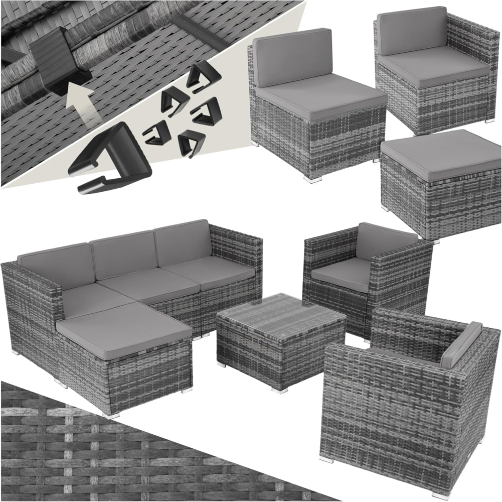 tectake Loungeset Rattan Lounge, (Set, 7-tlg), für 5 bis 6 Personen Bild 1