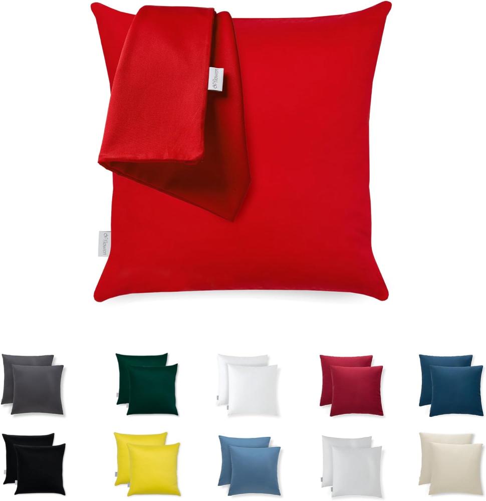 Kissenbezug 60x60 Mikrofaser Premium 2er Set Kissenhülle Deko für Kissen Sofa/Bett Stoff Superweicher Resistent Hypoallergen Anti-Milben Atmungsaktiv Kopfkissenbezug mit Verdecktem Zip Voll Waschbar Bild 1