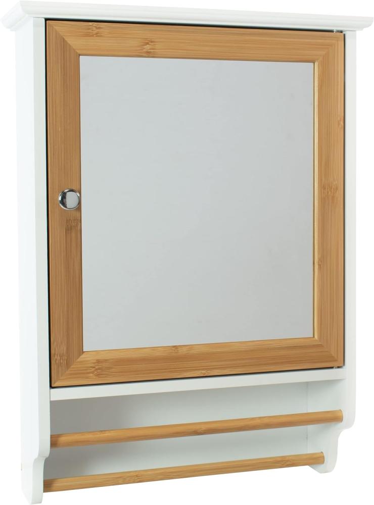 osoltus Spiegelschrank Badschrank Kopenhagen Bambus weiß 40x55x15cm Bild 1