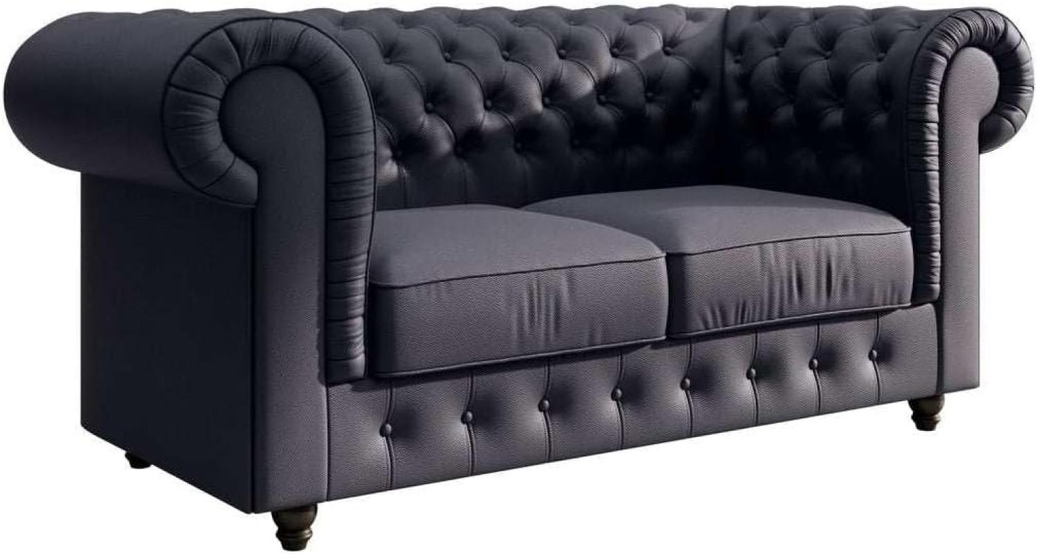 Chesterfield Sofa Lorena (Kunstleder) Anthrazit Bild 1