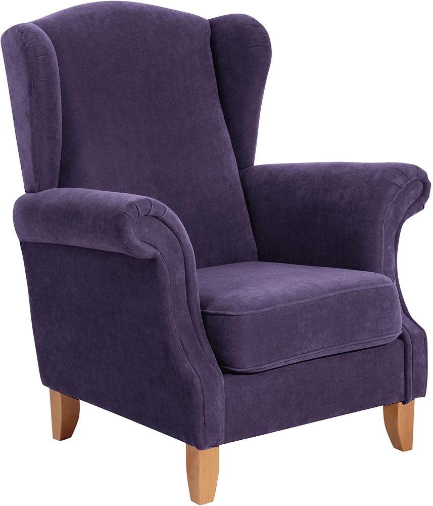 Max Winzer 'VERITA-23' Ohrenbackensessel Veloursstoff Farbe violett Sitzhärte mittel B: 88cm T: 84cm H: 108cm Bild 1