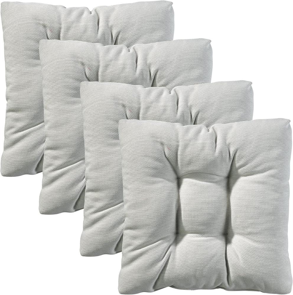 Traumnacht Stuhlkissen Cozy 4er Set, Bequeme Sitzkissen für Gartenstuhl, Küche oder Esszimmer, Indoor u. Outdoor, 40 x 40 x 6 cm, Weiss Bild 1