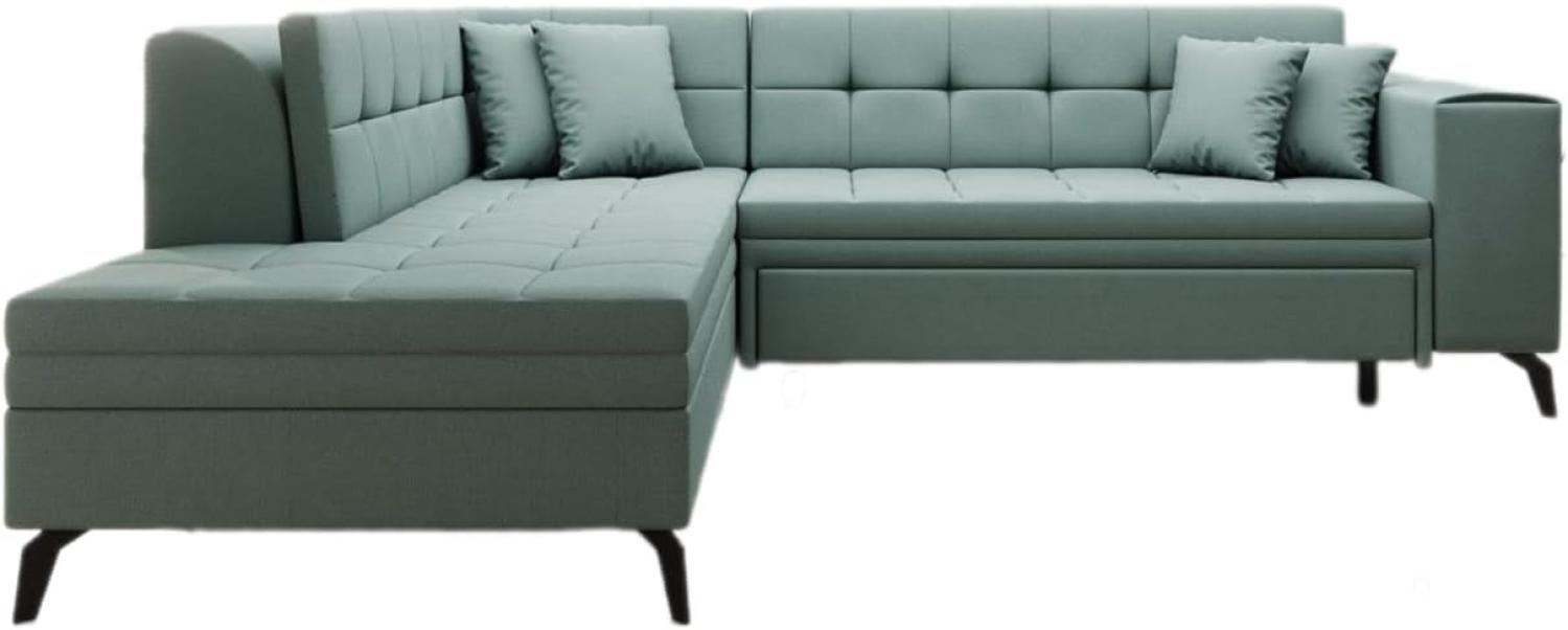 Designer Sofa Lania mit Schlaffunktion Stoff Grün Links Bild 1