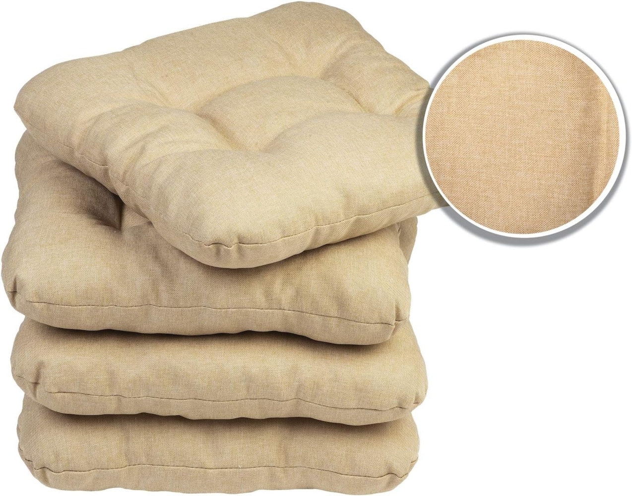 sunnypillow Stuhlkissen 4er Set Stuhlkissen 40x40 cm Bequeme 8cm, Polsterauflage Auflage für Stühle / Bänke Bild 1