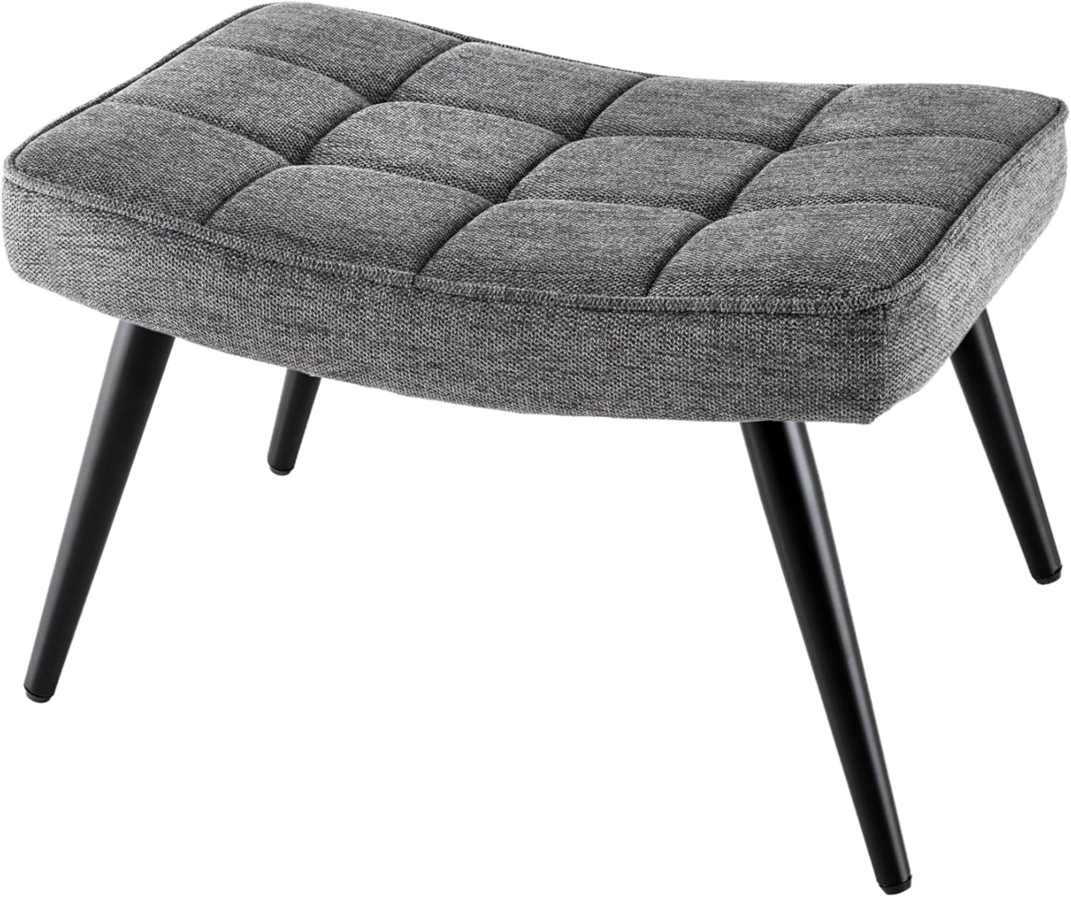 riess-ambiente Fußhocker SCANDINAVIA grau - Strukturstoff, Metallbeine, Schaumstoff-Polsterung (Einzelartikel, 1 St), Wohnzimmer · Metall · Scandinavian Design · Ziersteppung Bild 1