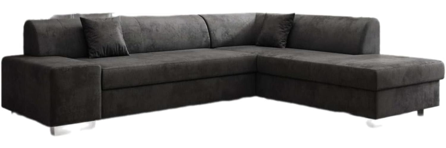 Designer Sofa Pina mit Schlaf- und Klappfunktion Samt Anthrazit Rechts Bild 1