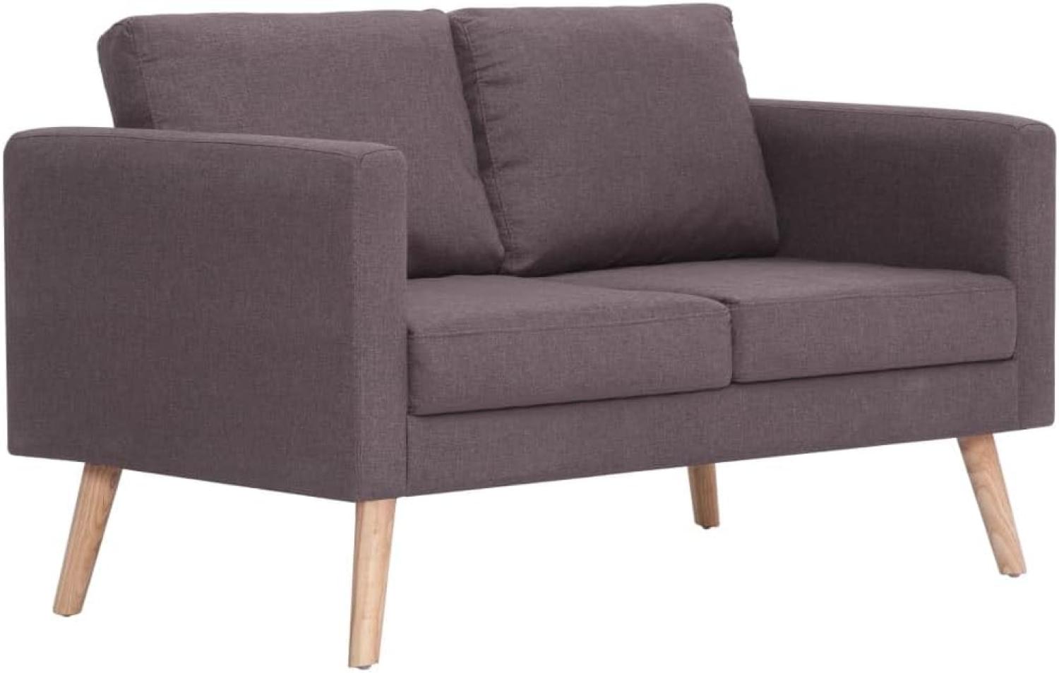 vidaXL 2-Sitzer-Sofa Stoff Taupe [281365] Bild 1