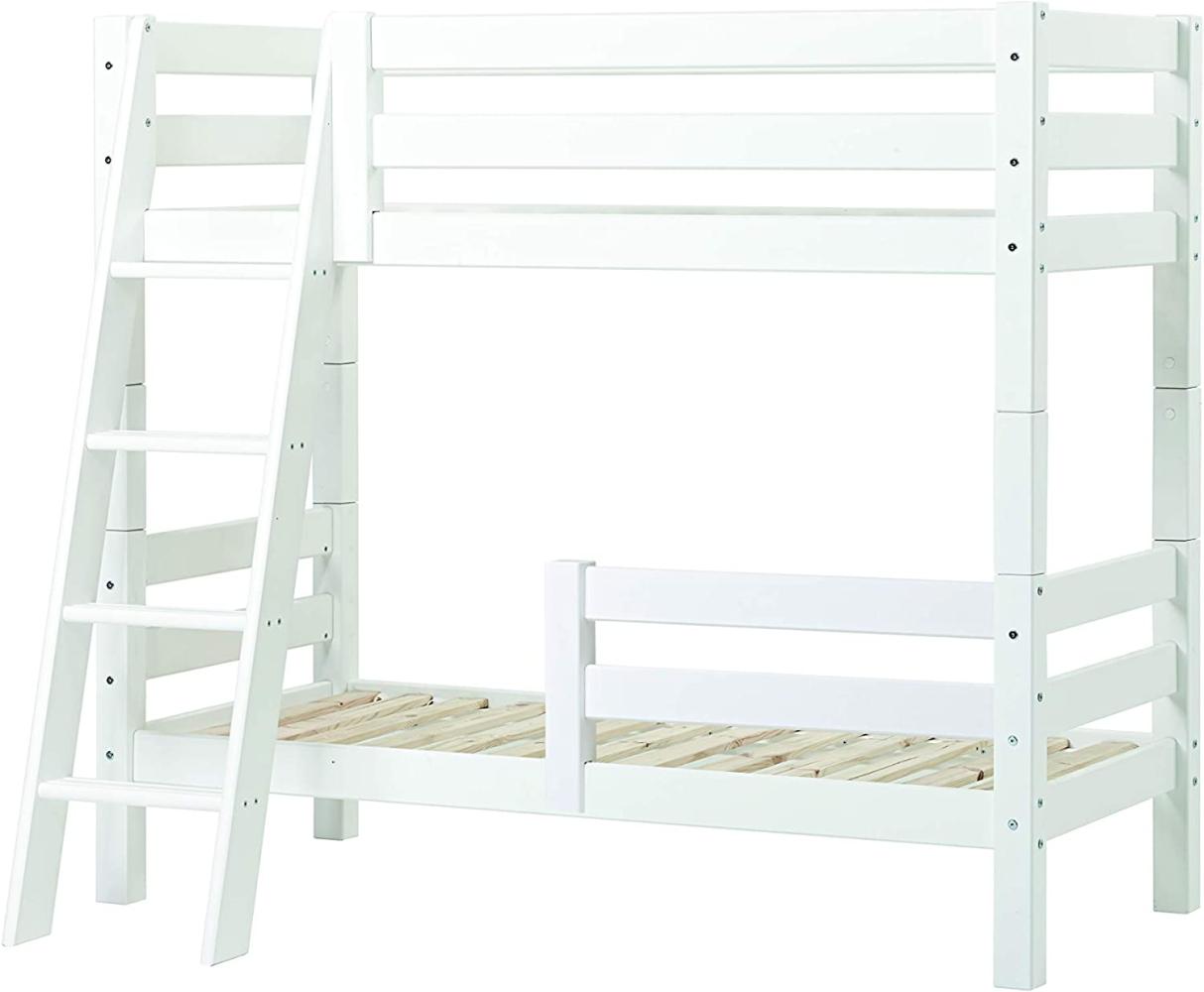 Hoppekids 'Premium' Etagenbett schräge Leiter, 70x160 cm, inkl. Rollroste und extra Schutzvorrichtung Bild 1