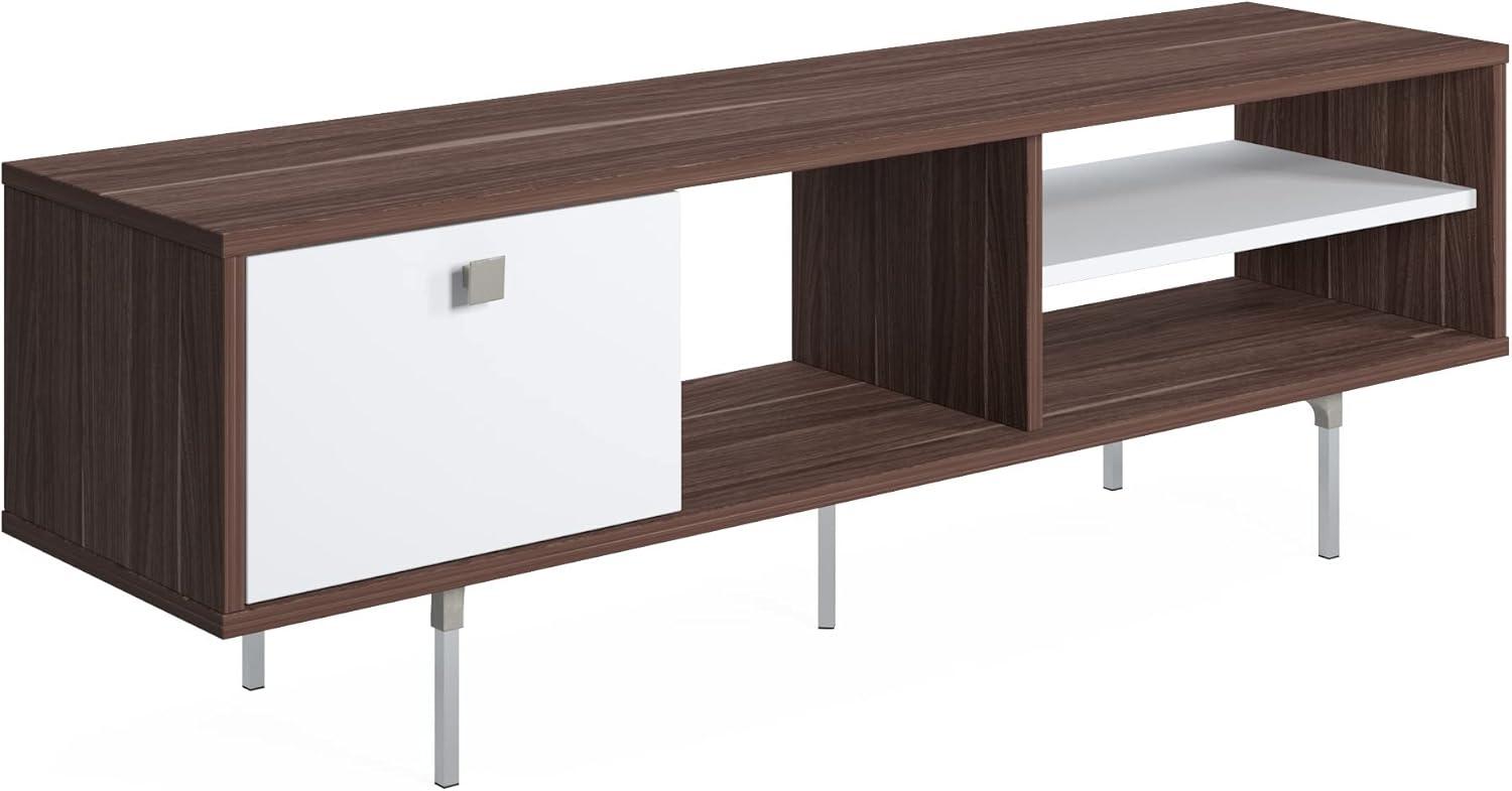 Amazon-Marke: Movian - TV-Ständer Mika, Lowboard-Schrank, Mittel, 140 x 35 x 45 cm, Walnuss-Weiß Bild 1