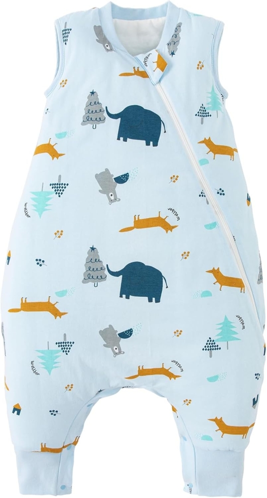 Duomiaomiao Schlafsack mit füßen, Schlafsack mit füßen ganzjahres, 100% Baumwolle Schlafsack Baby, Schlafsack mit füße 1.5 Tog, Schlafsack mit Beinen für Jungen und Mädchen Bild 1