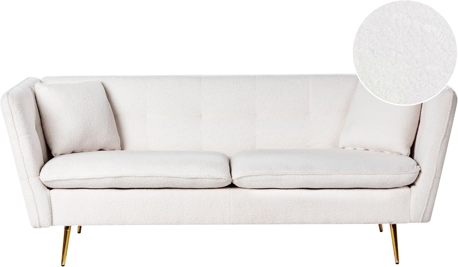 Sofa 3-Sitzer FREDERICA Bouclé Cremeweiß Bild 1