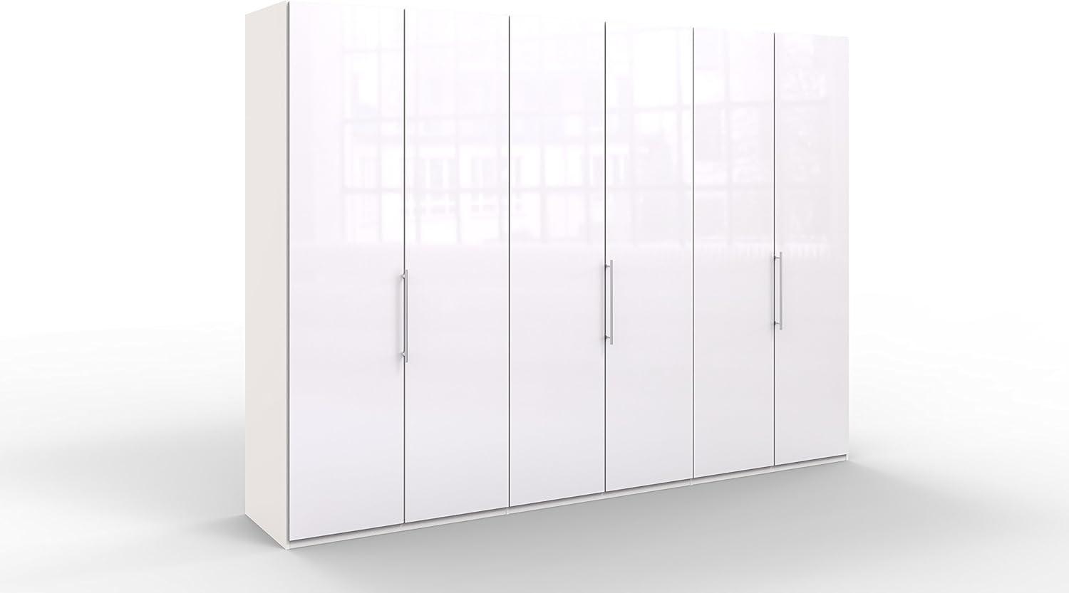 WIEMANN Loft Kleiderschrank, Schlafzimmerschrank, Gleittürenschrank, Drehtürenschrank, Glas, in weiß, B/H/T 300 x 236 x 58 cm Bild 1