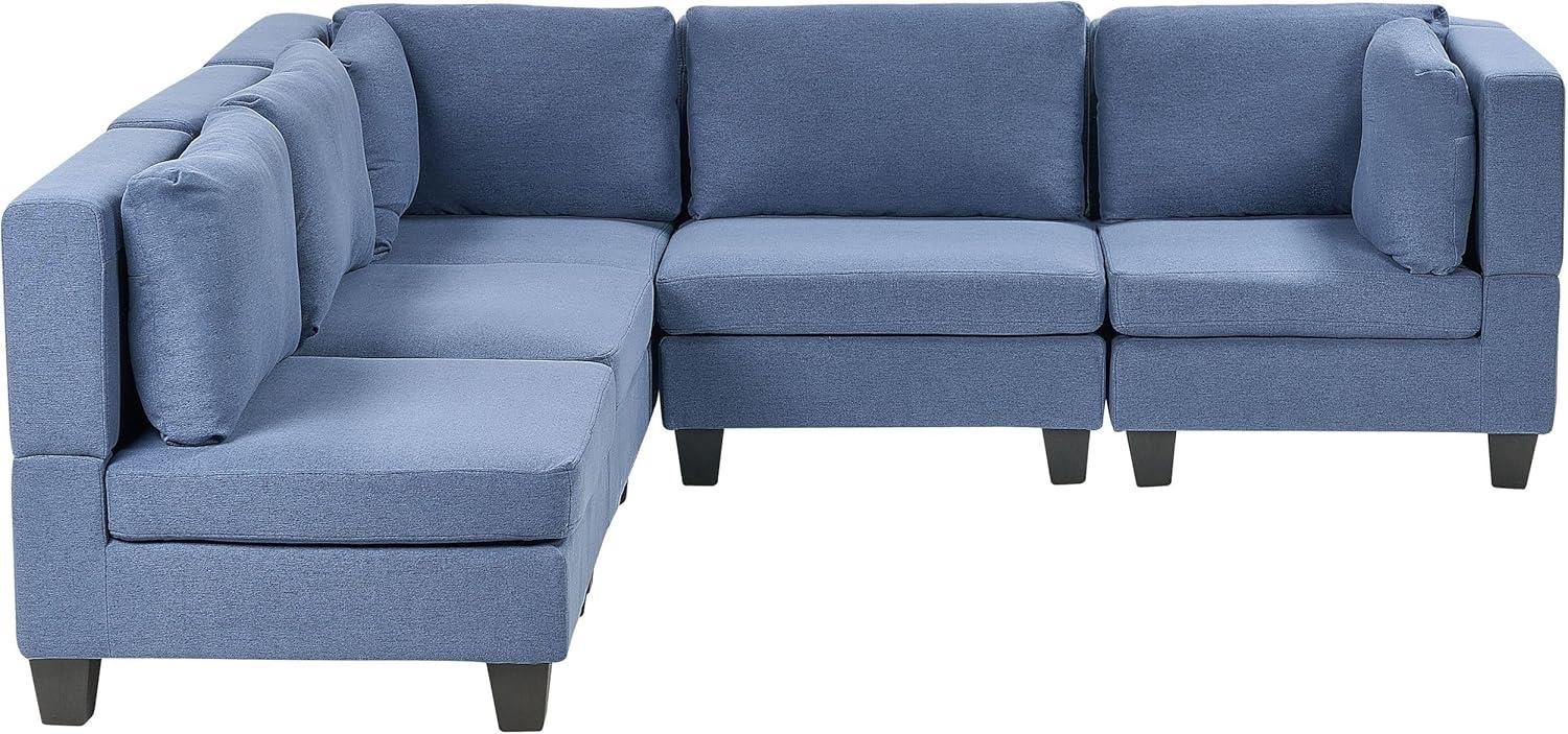 Beliani 'Unstad' Sofa, Blau, Stoff, 72 x 228 x 228 cm, ohne Ottomane, Rechts Bild 1