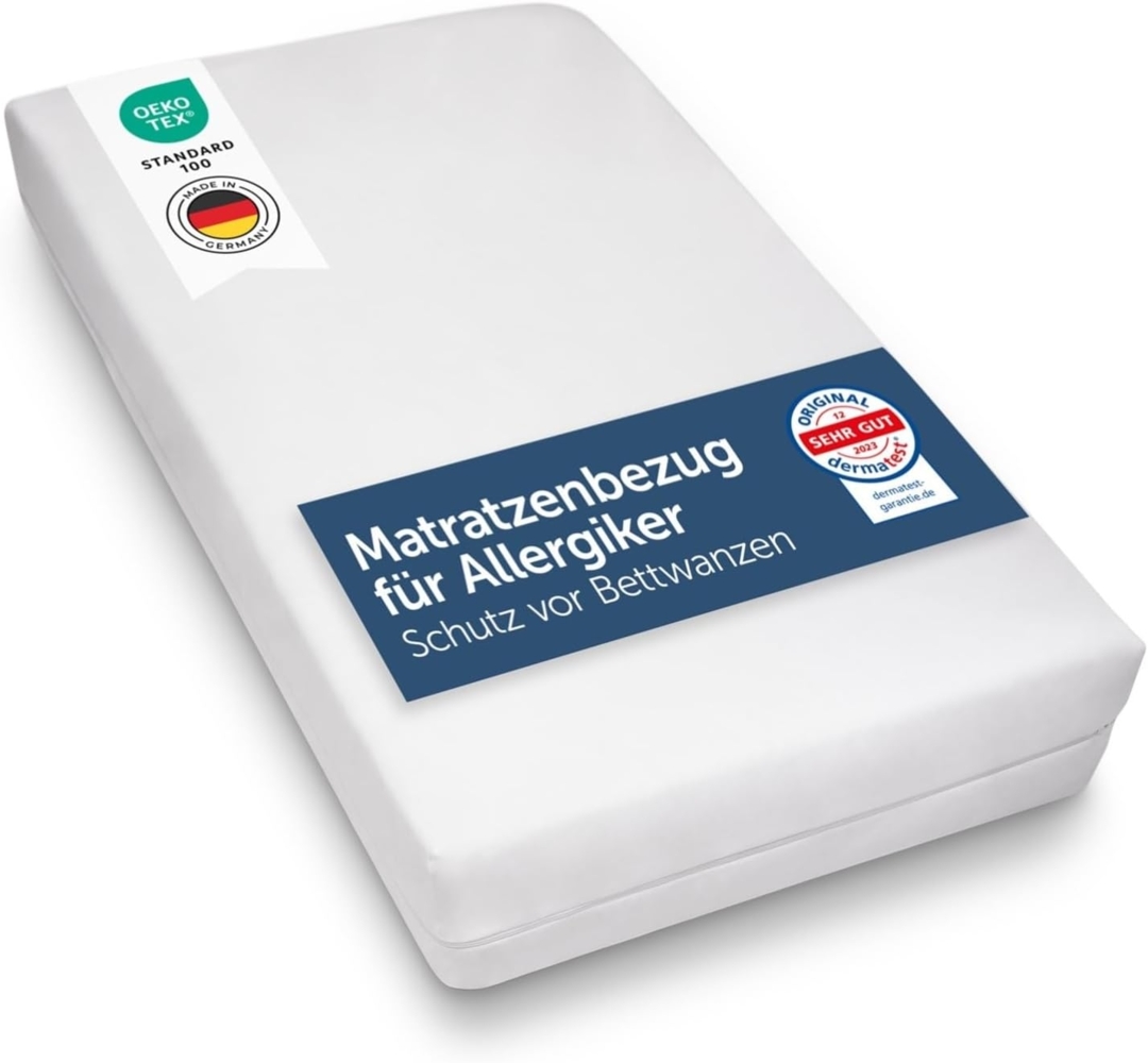 Matratzenschutzbezug für Allergiker, Topper Bezug Blumtal, Milbenbezug, Encasing, atmungsaktiv und wasserdicht Bild 1
