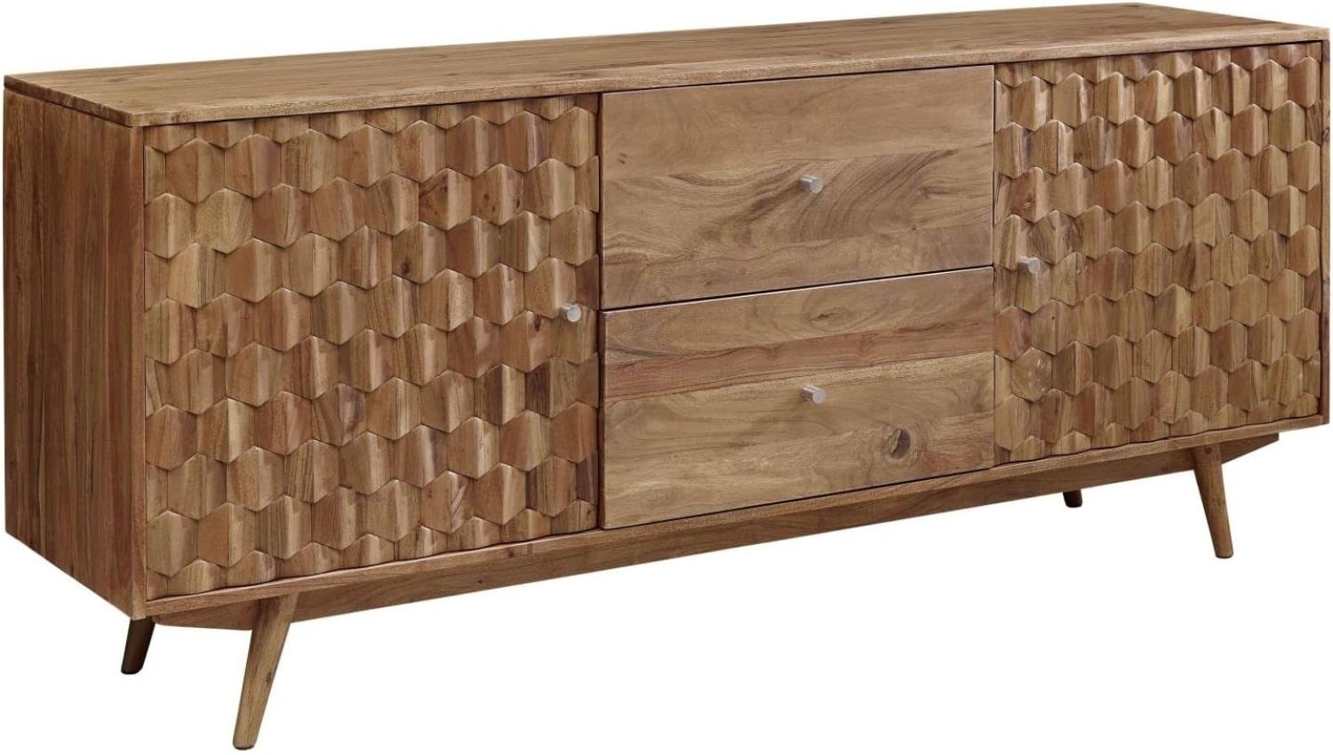 Massivmoebel24 Sideboard (Sideboard Akazie 180x42x75 natur lackiert MOSAYK #100) Bild 1