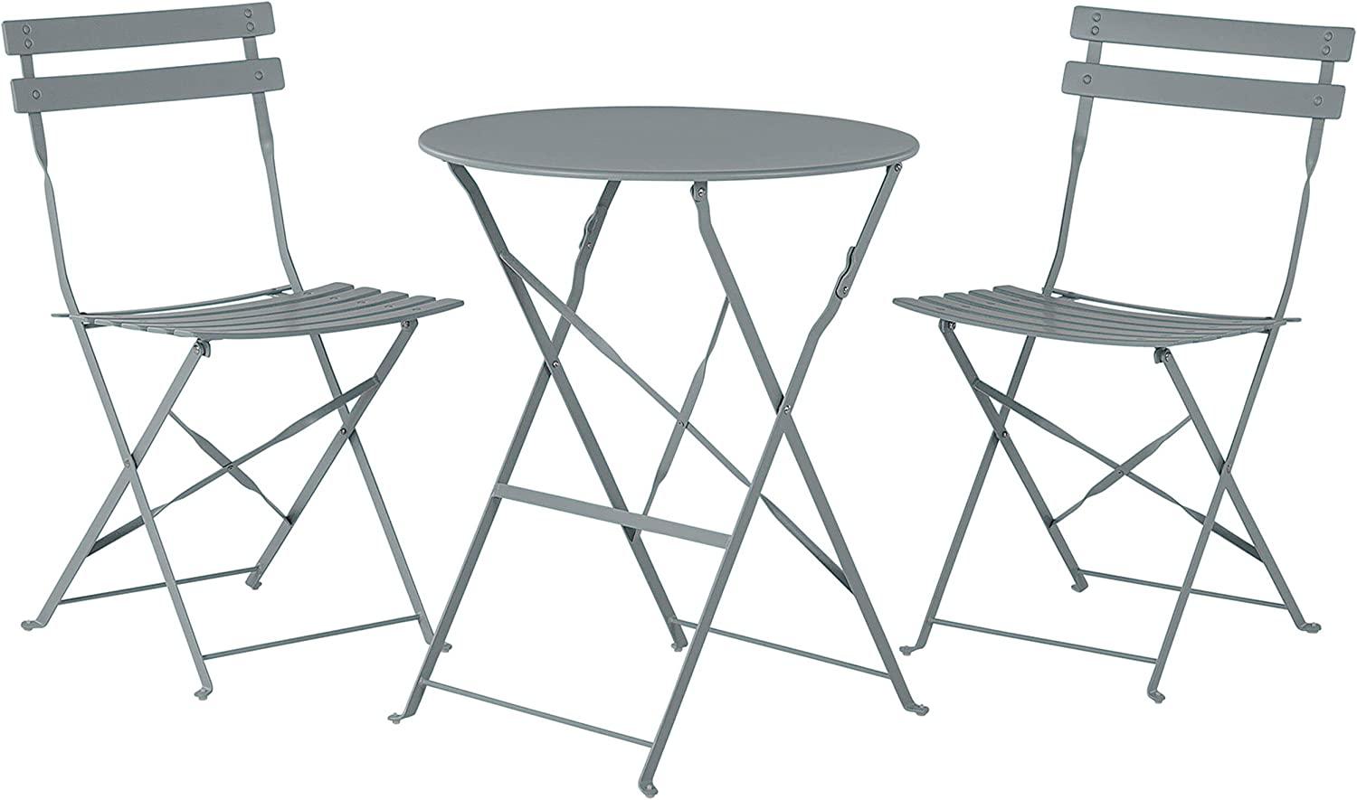 Bistro Set Metall Grau FIORI Bild 1