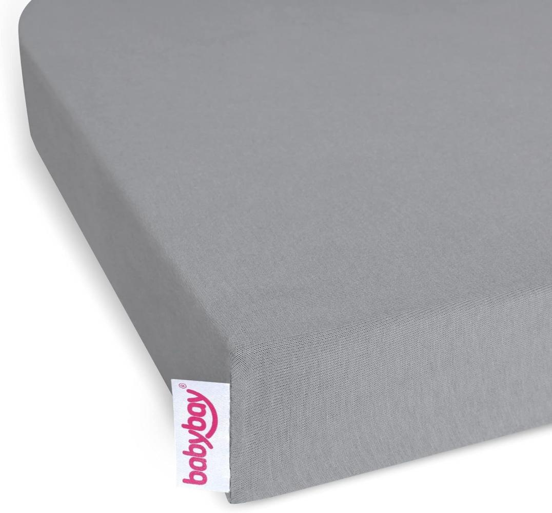 babybay Jersey Spannbetttuch Deluxe Doppelpack passend für Modell Boxspring XXL, grau Bild 1