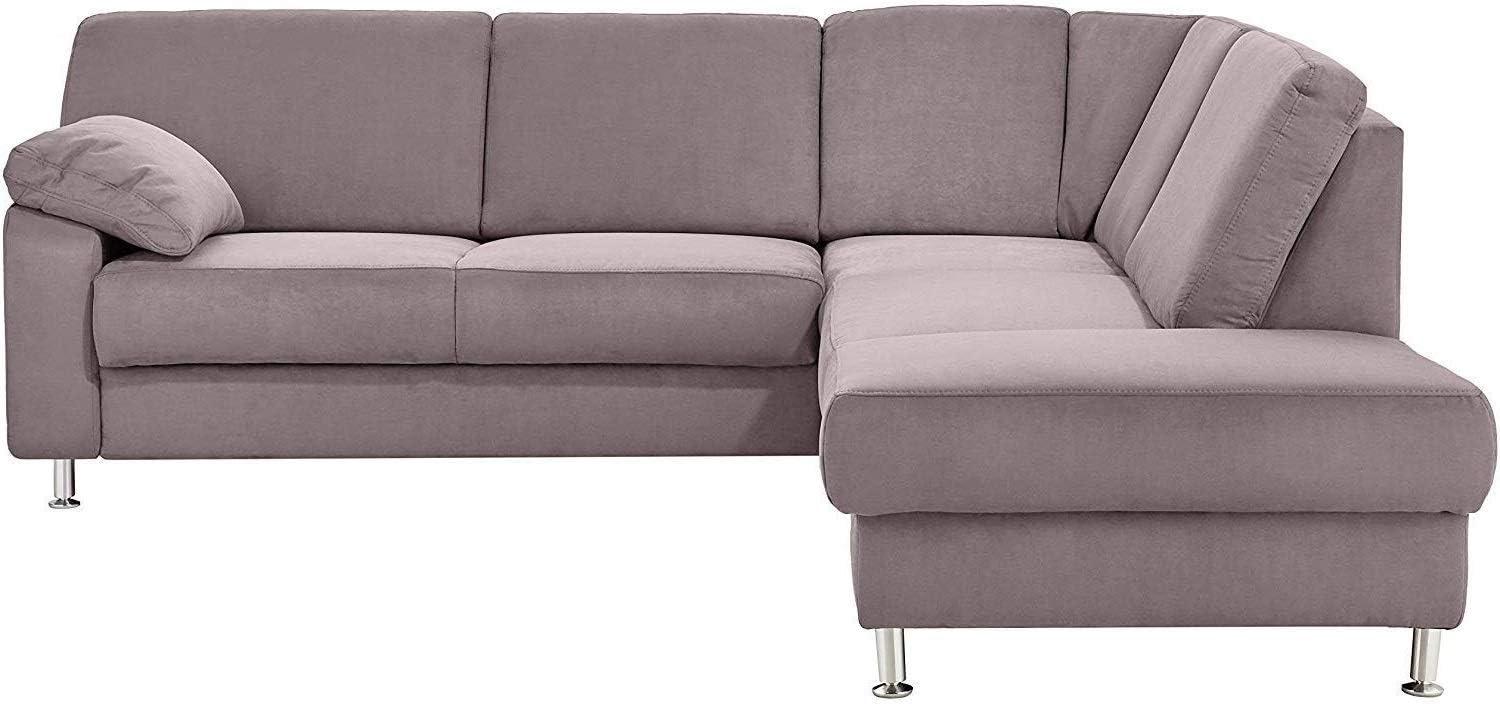 Cavadore Ecksofa Belfast mit Ottomane rechts / Polsterecke mit Federkern / inkl. Vorziehsitz und Bettkasten / 243 x 88 x 218 / Mikrofaser Anthrazit Bild 1