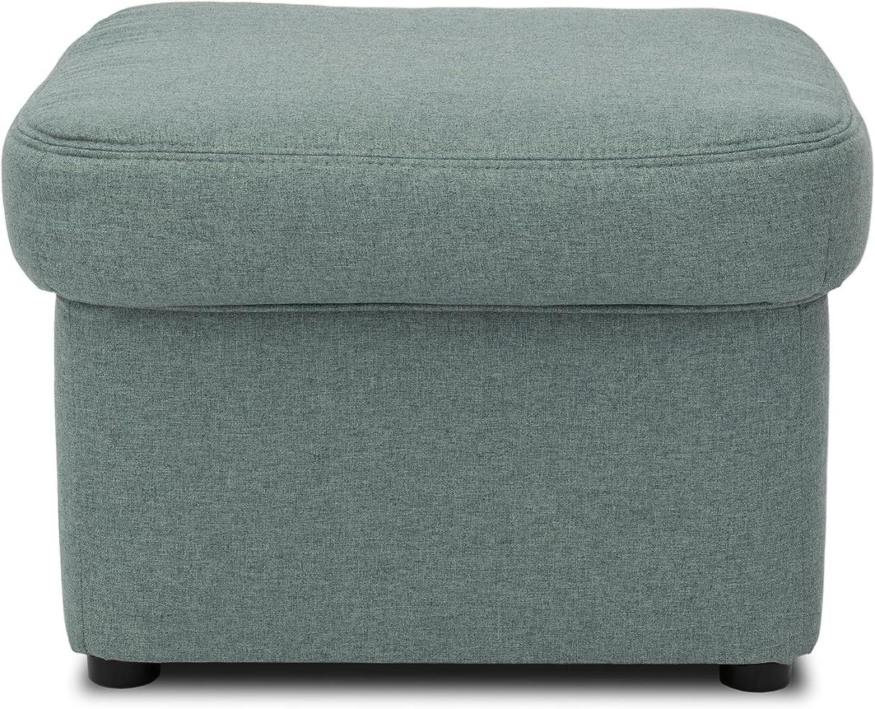 DOMO Collection Puno Hocker, Beistellhocker, Sitzhocker, Polsterhocker, 60 x 60 x 40 cm in eisblau Bild 1