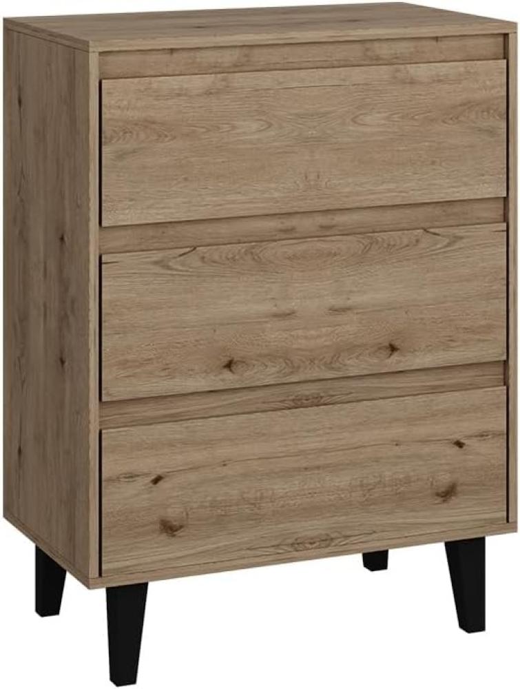 Vicco Sideboard Bahia Eiche 70 x 92 cm mit 3 Schubladen Bild 1