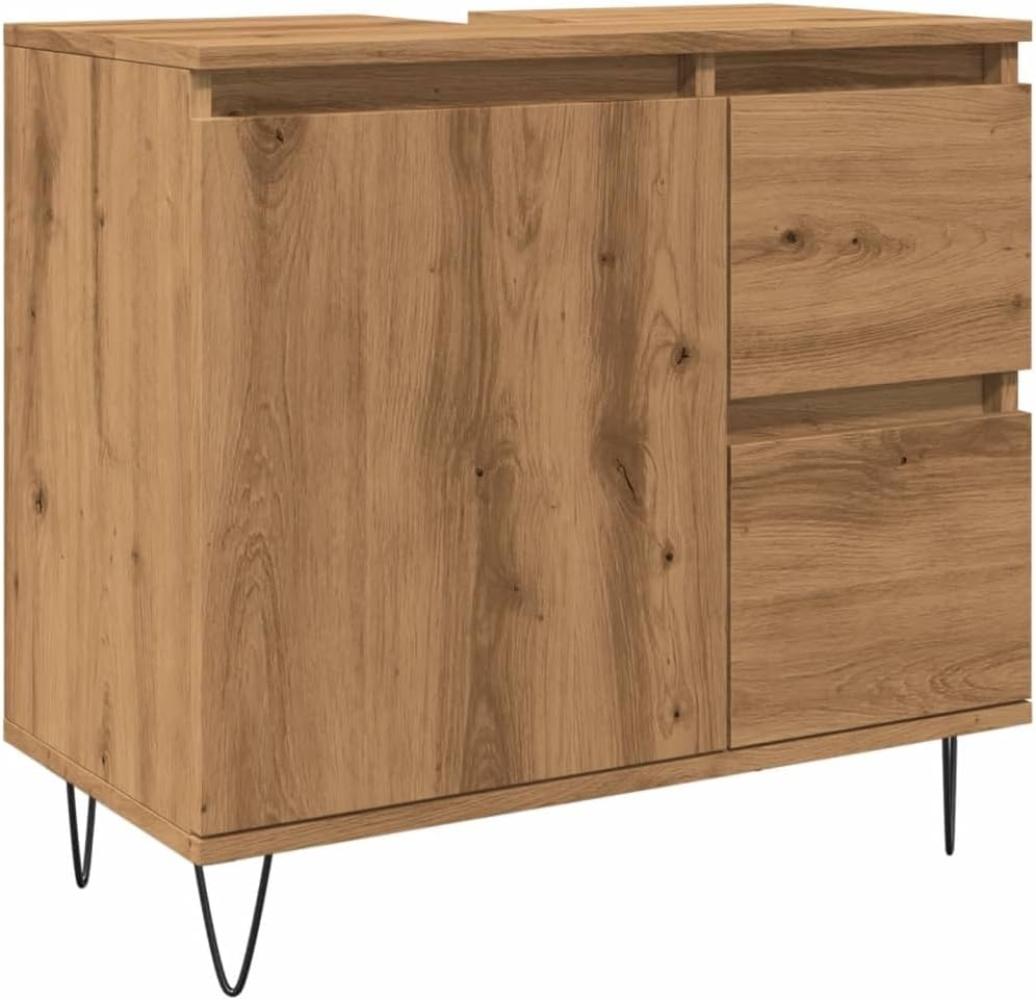 vidaXL Badezimmer-Set Waschbeckenunterschrank Artisan-Eiche 65 x 33 x 60 cm Holzwerkstoff Bild 1