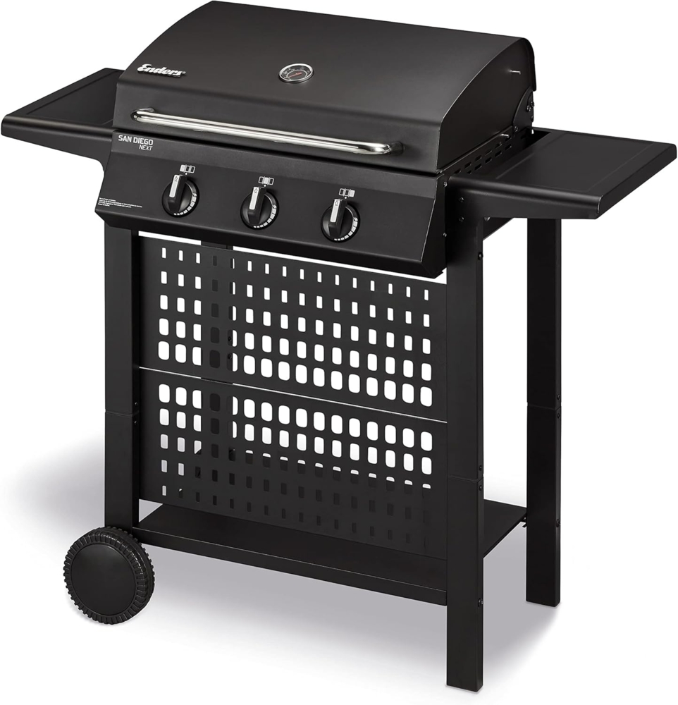 Enders 'SAN DIEGO NEXT 3' Gasgrill, 3 Brenner aus Edelstahl, mit Grillthermometer, Edelstahlrost, stabile Seitenablagen, Edelstahl Schwarz, 97 x 52 x 102 cm Bild 1