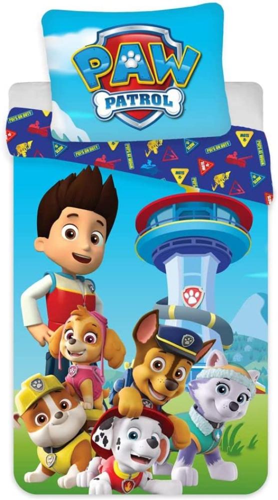 Wende Bettwäsche | Baumwolle 100 x 135 cm | Paw Patrol | Baby Kleinkind Bild 1